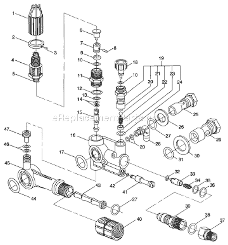 Page E Diagram and Parts List for A2701  Briggs and Stratton Pressure Washer
